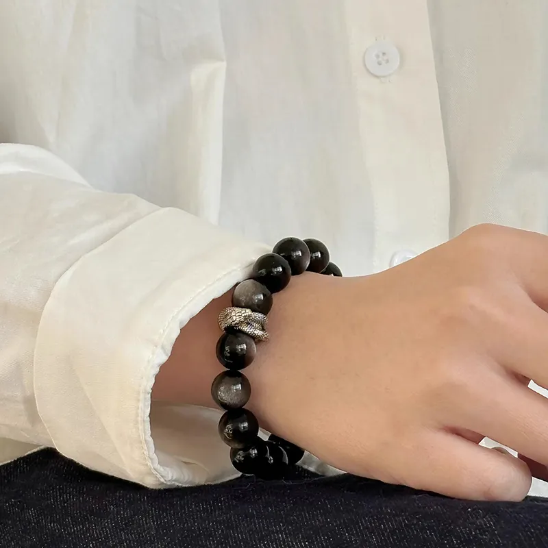 JOLLY SEASONS Obsidian Bracelets Unisex-3