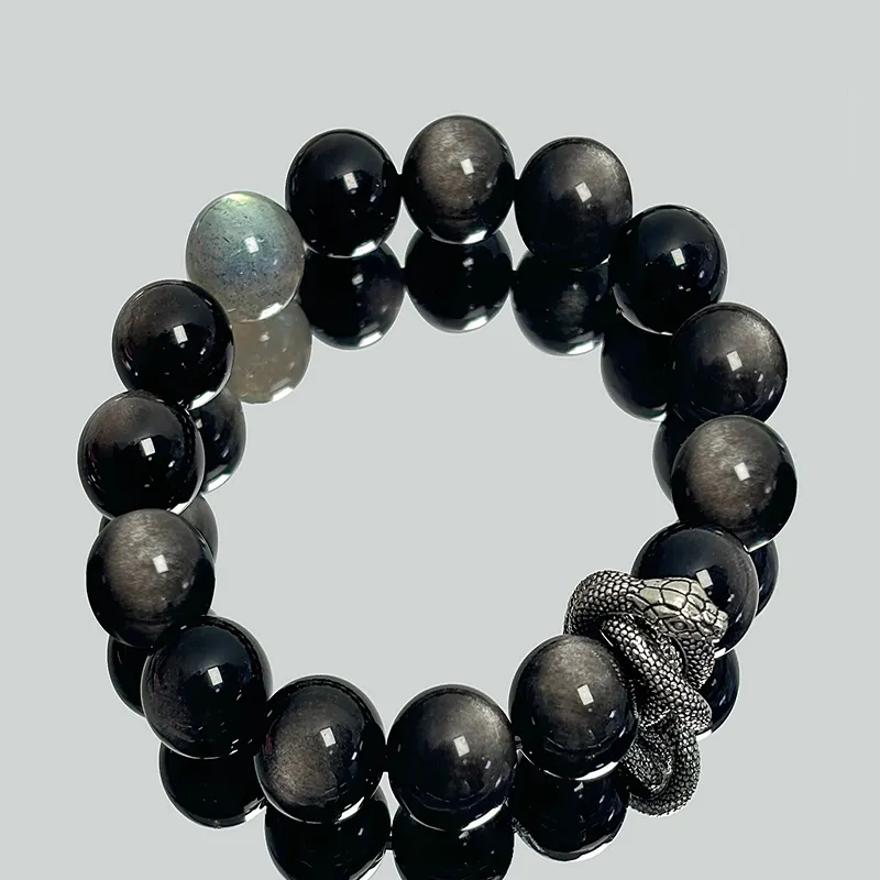 JOLLY SEASONS Obsidian Bracelets Unisex-1