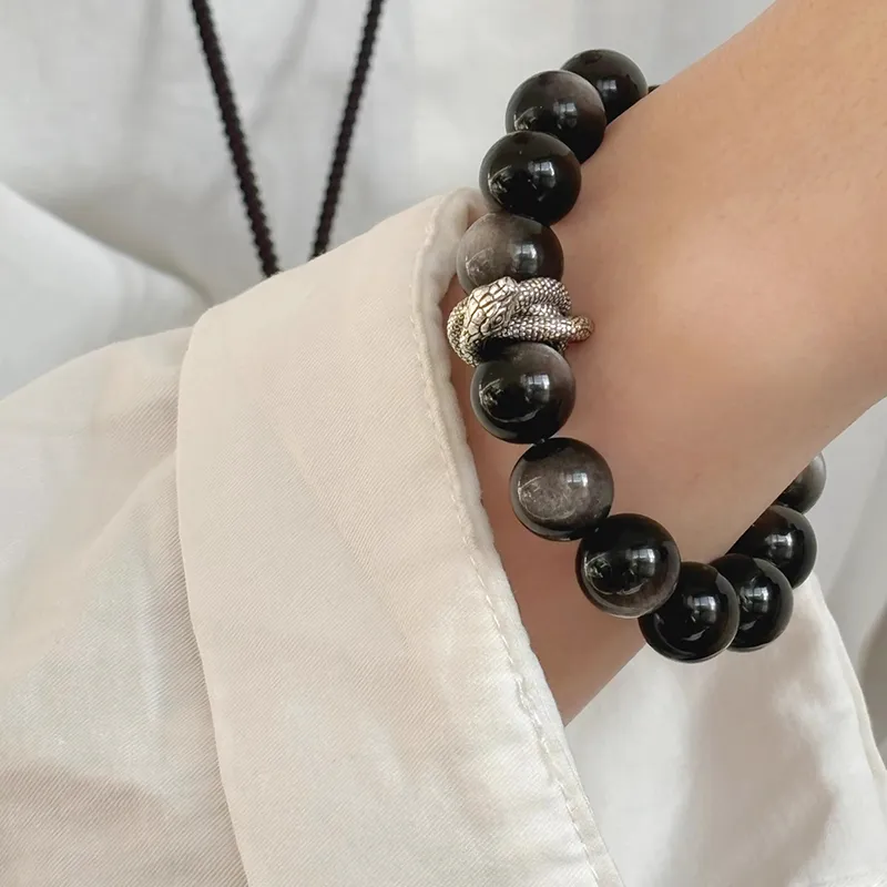 JOLLY SEASONS Obsidian Bracelets Unisex-2