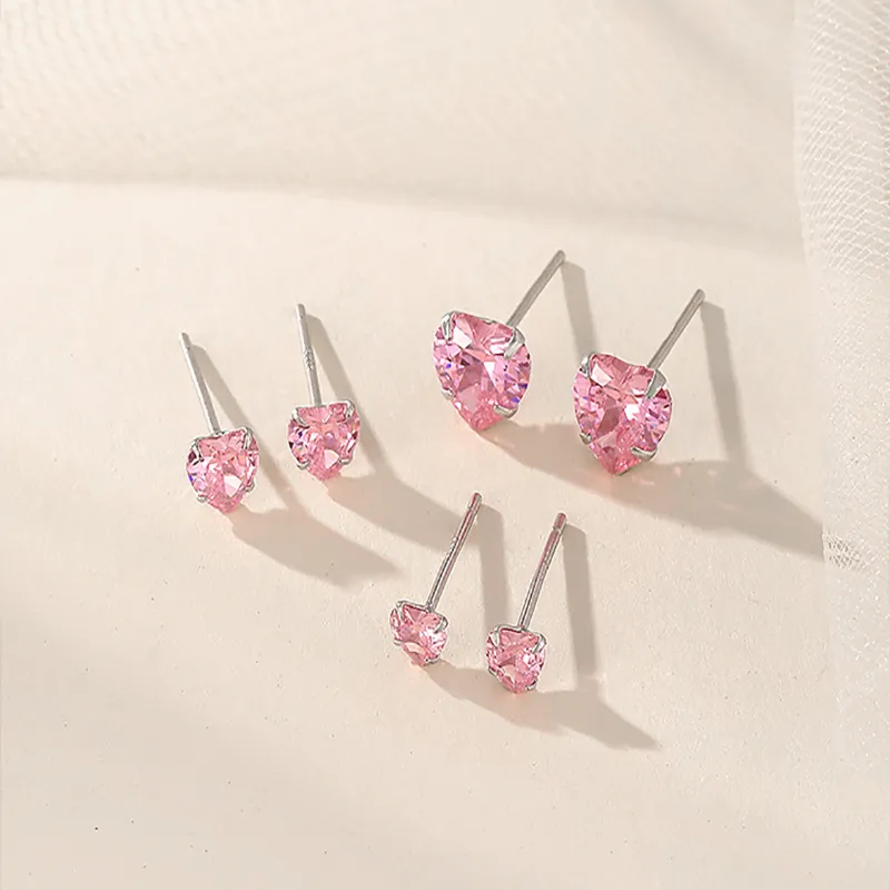 JOLLY SEASONS S999 Fine Silver Stud Earrings Women's Pink-3