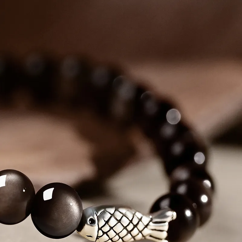 JOLLY SEASONS Obsidian Bracelets Unisex-4
