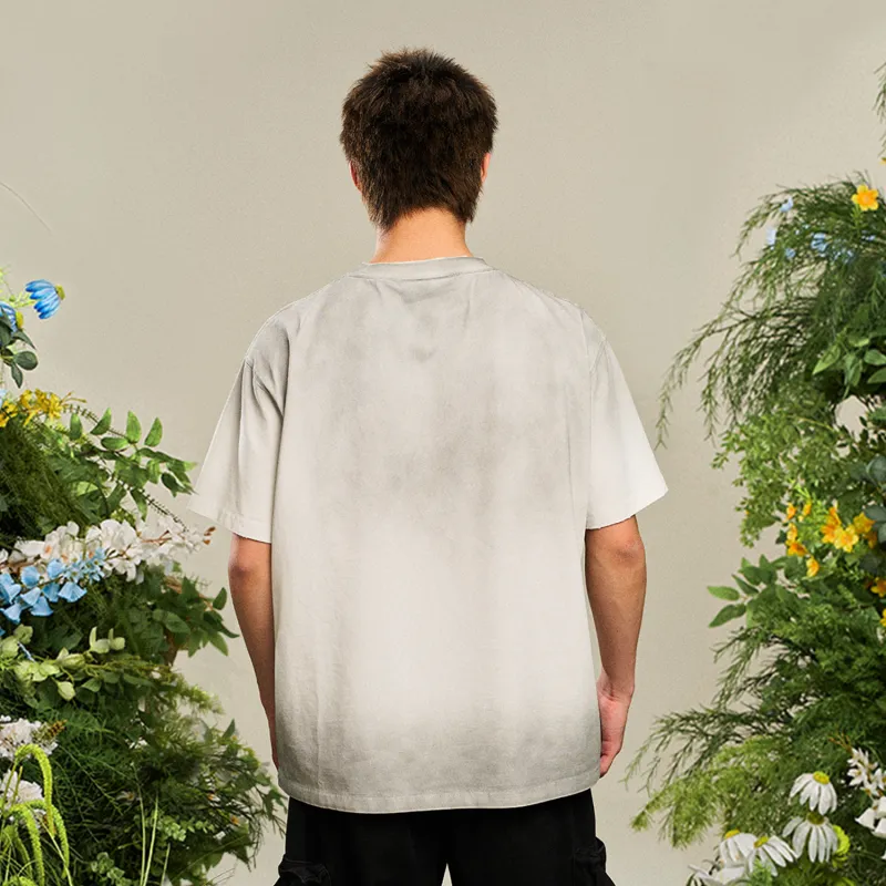 NSTNEW START T Shirts Unisex Dirty Dyed Light Gray-4