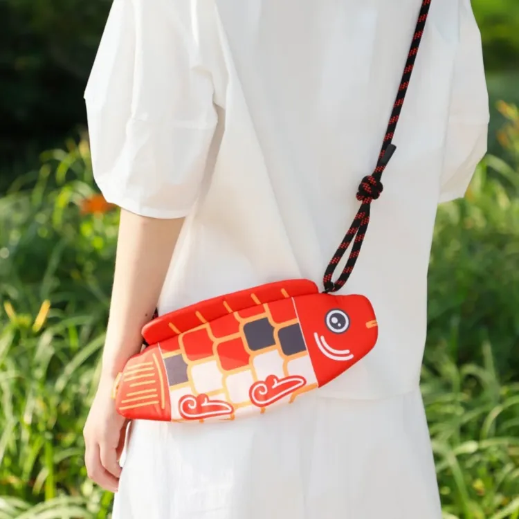 SUZHOU MUSEUM Twill Crossbody Bag Regular Unisex Red-1