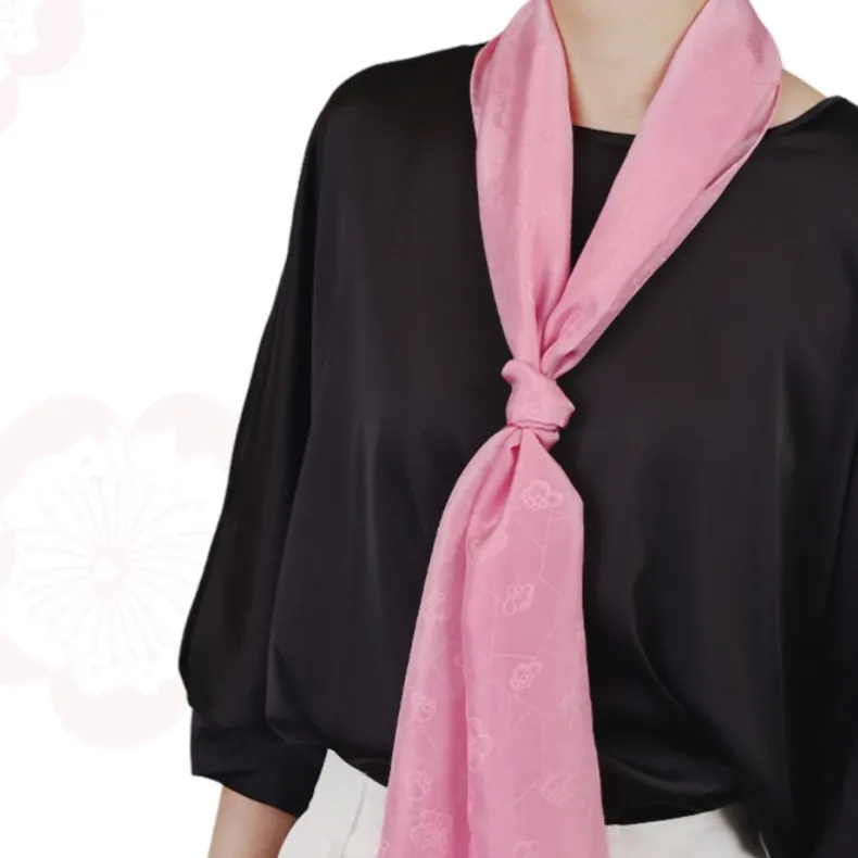 SUZHOU MUSEUM Mulberry Silk Scarves Women's Gray/Yellow/Green/Pink-7