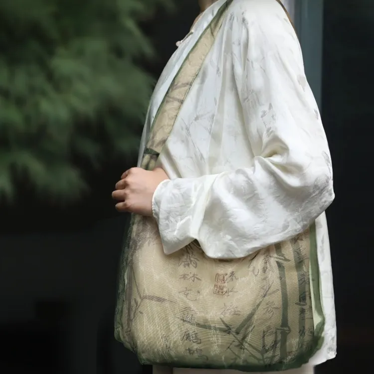 SUZHOU MUSEUM Polyester Shoulder Bag Regular Women's Ink And Brush In Rich Colors-2
