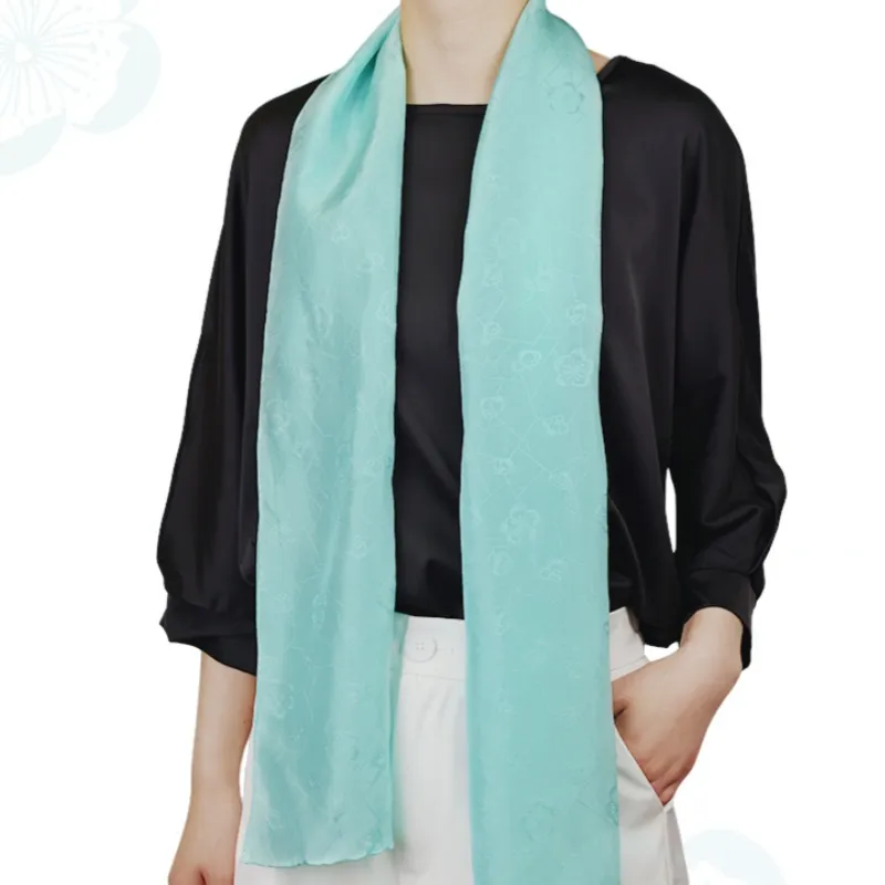 SUZHOU MUSEUM Mulberry Silk Scarves Women's Gray/Yellow/Green/Pink-5