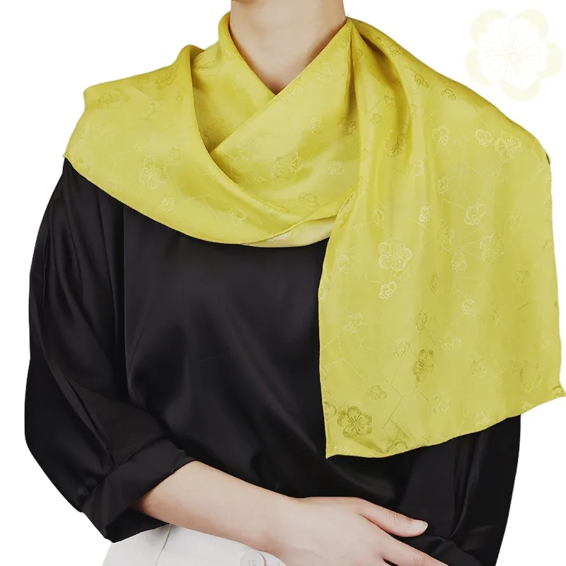 SUZHOU MUSEUM Mulberry Silk Scarves Women's Gray/Yellow/Green/Pink-3
