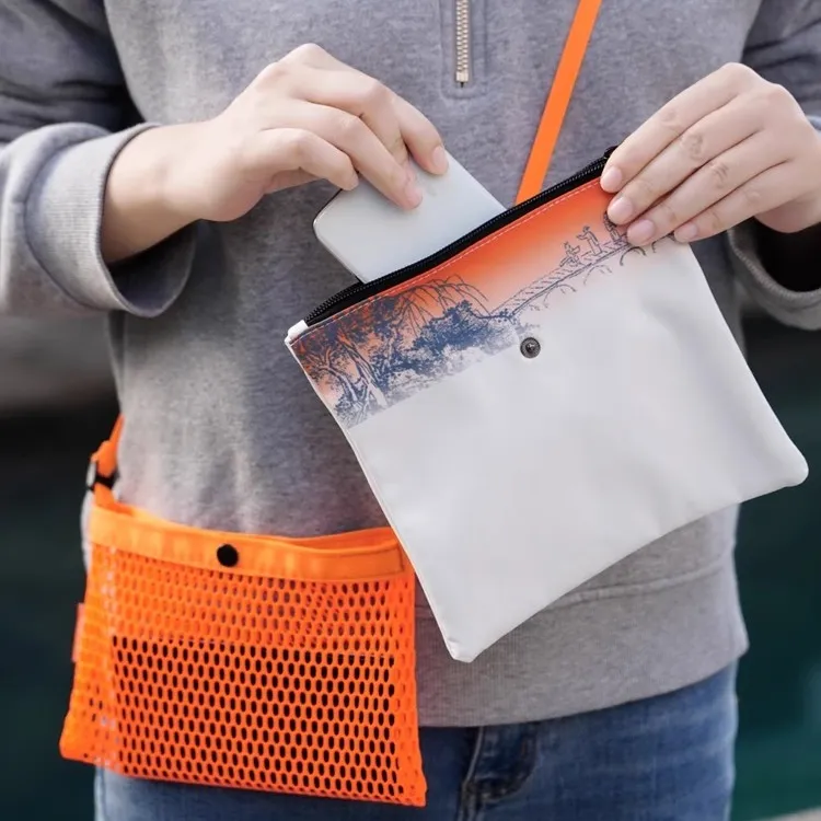 SUZHOU MUSEUM Polyester Crossbody Bag Regular Unisex Orange-2