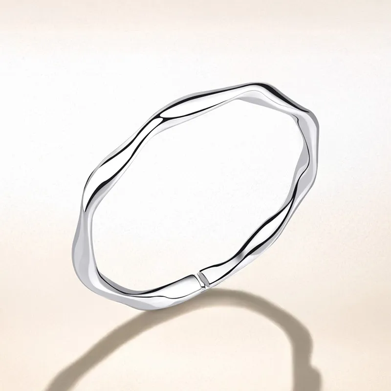 YUJIANDOUDOU S999 Fine Silver Bangles Women's-2