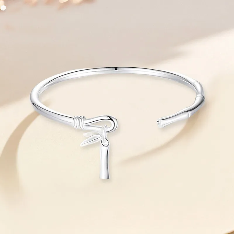 YUJIANDOUDOU 999 Fine Silver Sterling Silver Bracelets Women's-5