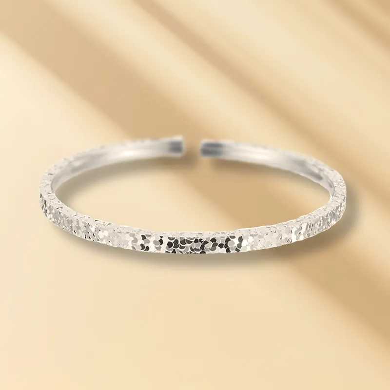 YUJIANDOUDOU 999 Fine Silver Bangles Women's-3