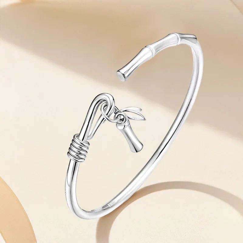 YUJIANDOUDOU 999 Fine Silver Sterling Silver Bracelets Women's-4