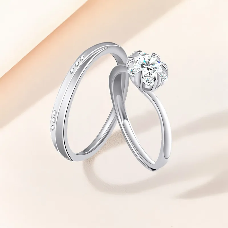 YUJIANDOUDOU S925 Silver/cubic Zirconia Rings Unisex-2