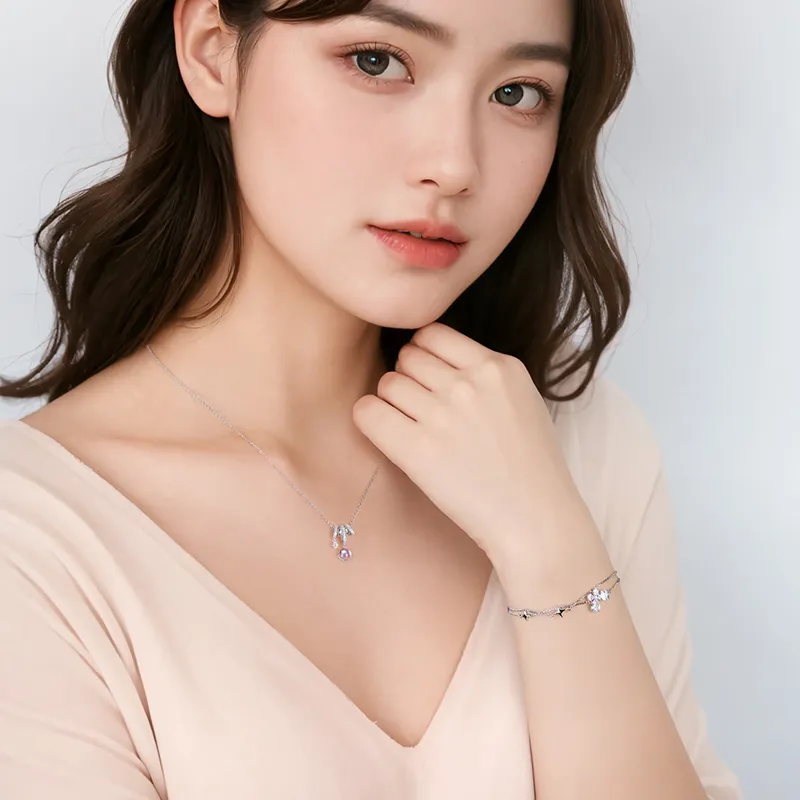YUJIANDOUDOU S925 Silver Necklaces Women's-4