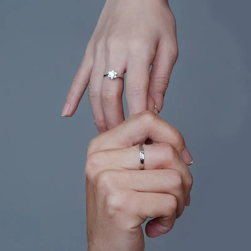 YUJIANDOUDOU S925 Silver/cubic Zirconia Rings Unisex-3