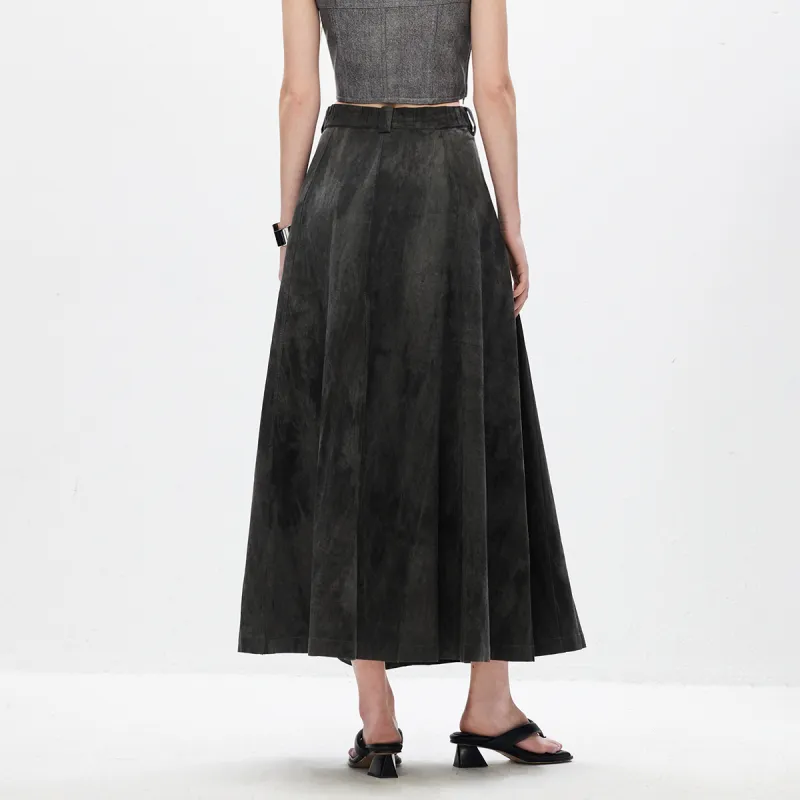 ONLY Denim Long Skirt Women's H0K Donna Light Gray Print-4