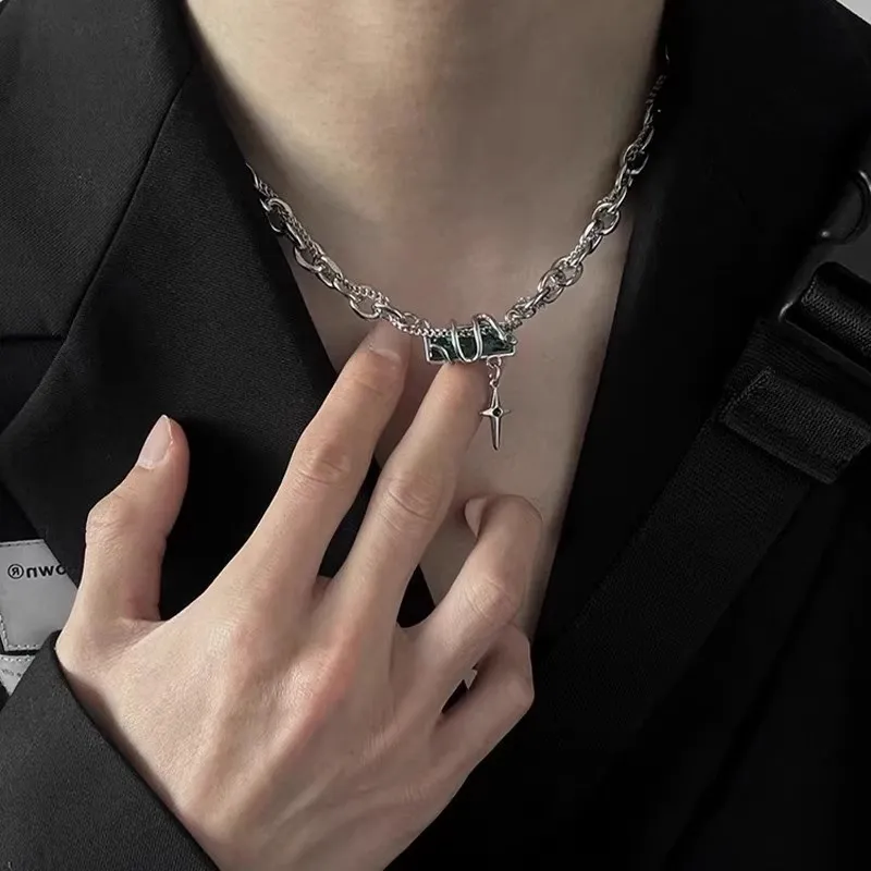TRIDENT Titanium Steel Necklaces Unisex-3