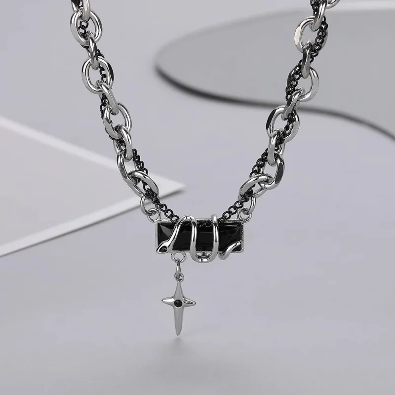 TRIDENT Titanium Steel Necklaces Unisex-4