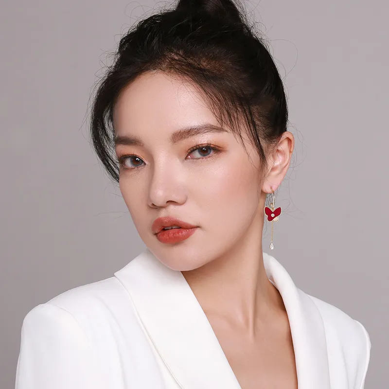 QLADY S925 Silver Stud Earrings Women's-4