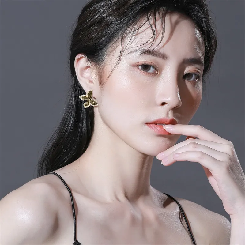 QLADY S925 Silver Stud Stud Earrings Women's-2