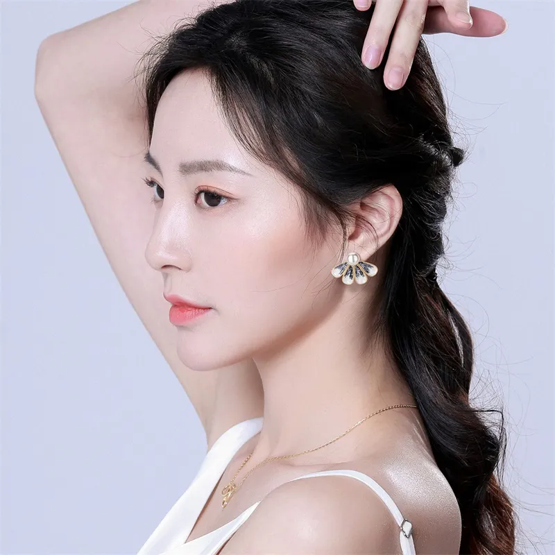 QLADY S925 Silver Stud Earrings Women's-4