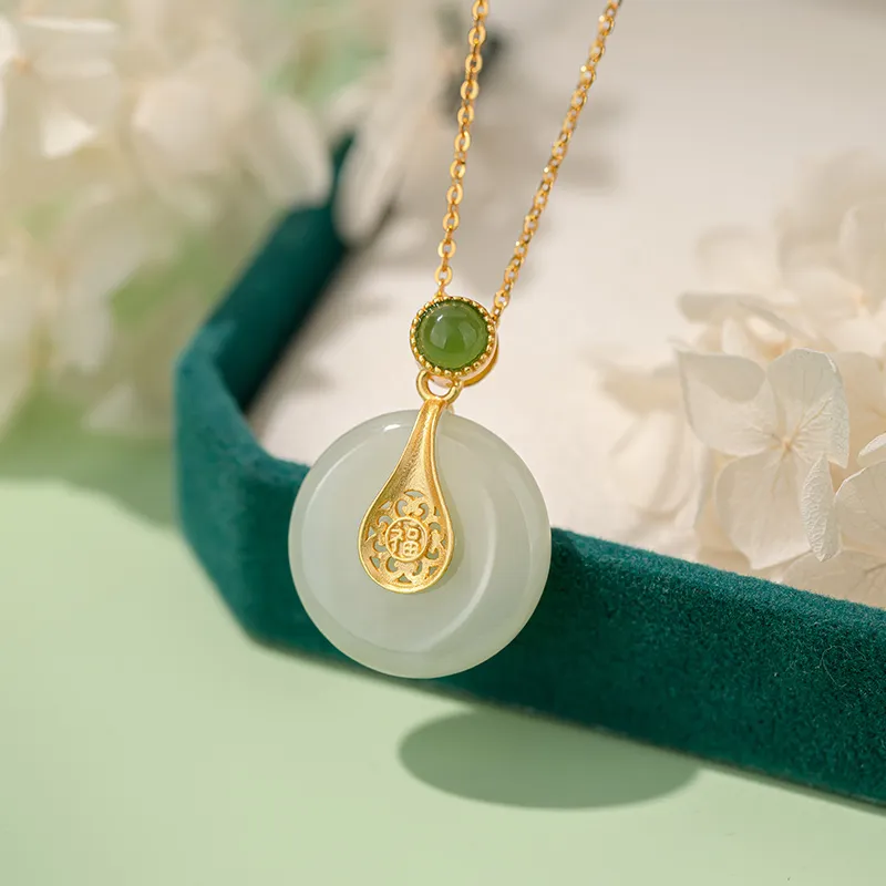 QLADY Earrings Green Jade Women's-26