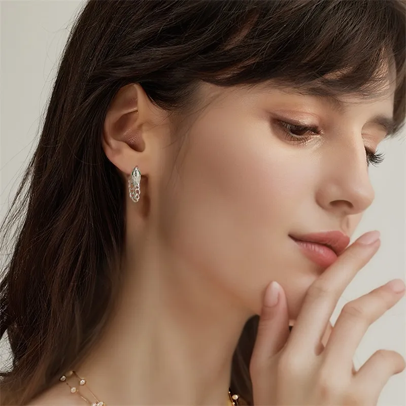 QLADY S925 Silver Stud Earrings Women's-2