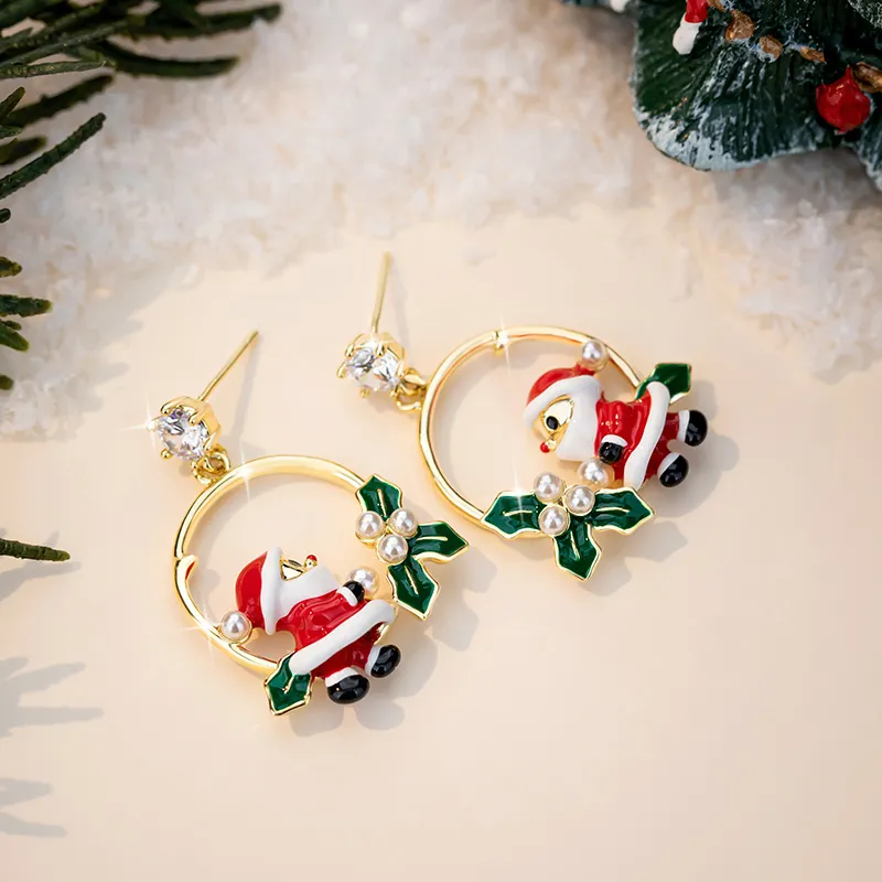 QLADY S925 Silver Stud Earrings Women's Gold-6