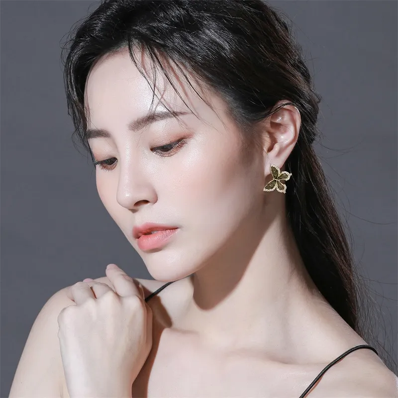 QLADY S925 Silver Stud Stud Earrings Women's-4