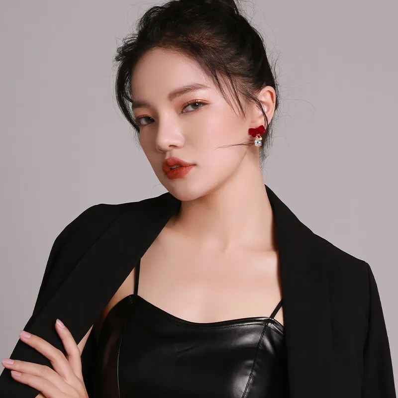 QLADY S925 Silver Stud Earrings Women's-4