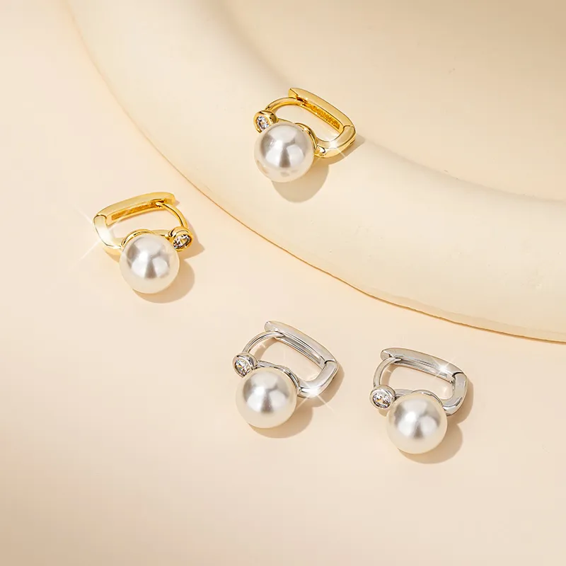 QLADY S925 Sterling Silver Stud Faux Pearl Earrings Women's-9
