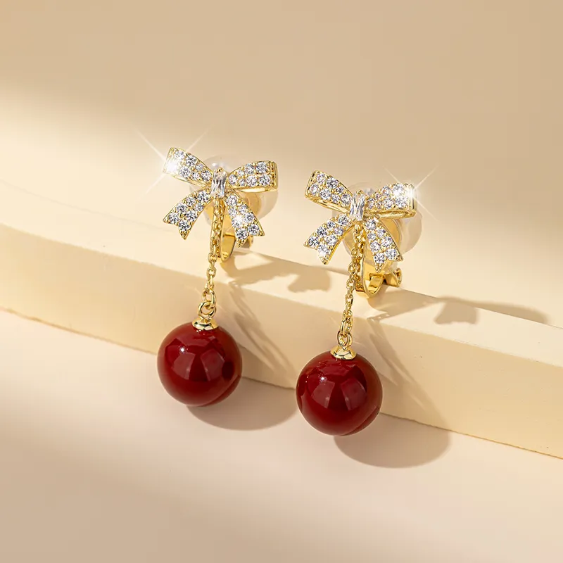 QLADY Faux Pearl Clip On Earrings Women's-4