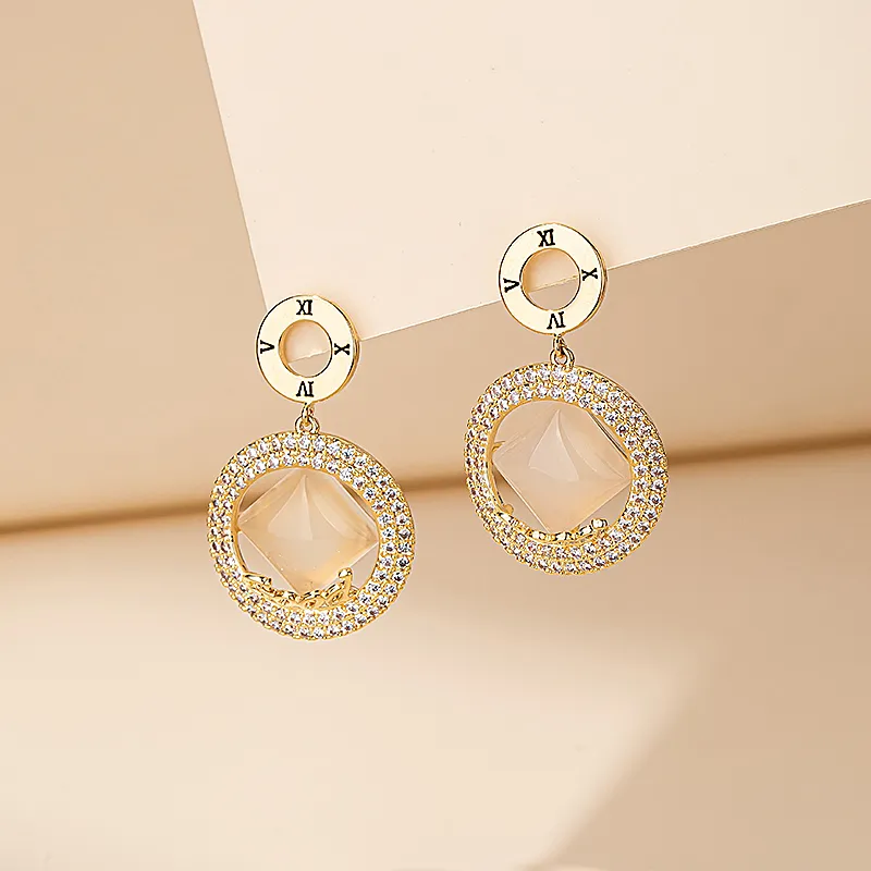 QLADY Chalcedony Earrings Women's-1