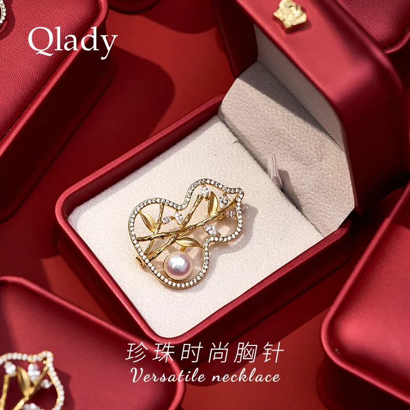 QLADY Pearl Brooches Women's-2