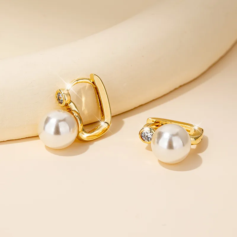 QLADY S925 Sterling Silver Stud Faux Pearl Earrings Women's-5