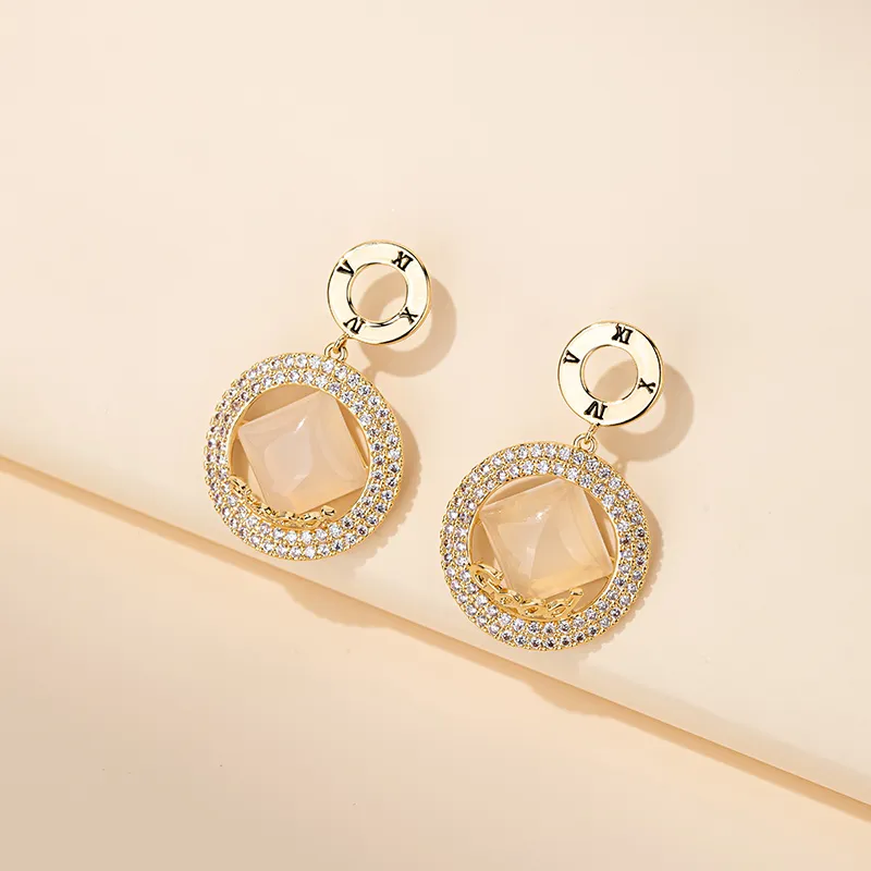 QLADY Chalcedony Earrings Women's-4
