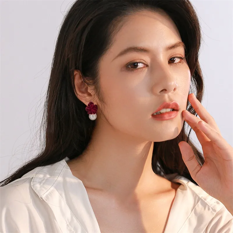 QLADY S925 Silver Stud Earrings Women's-4