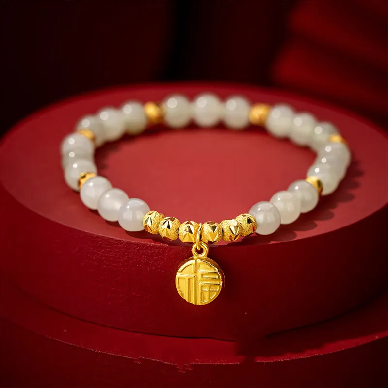 QLADY Hetian Jade Bracelets Pale Greenish White Jade Women's-5
