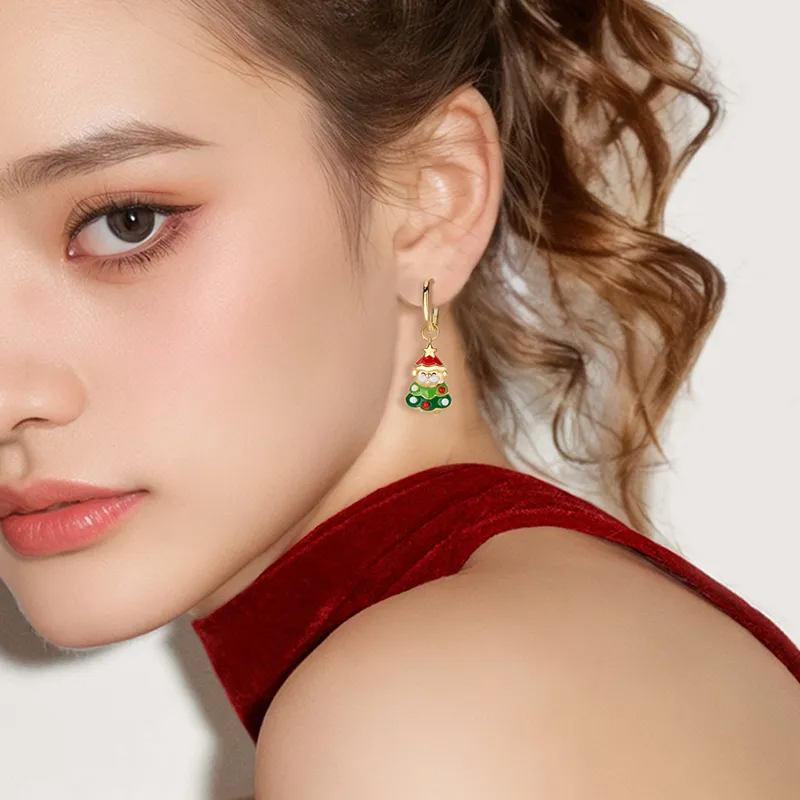 QLADY Alloy Oil Drip Earrings Women's-3