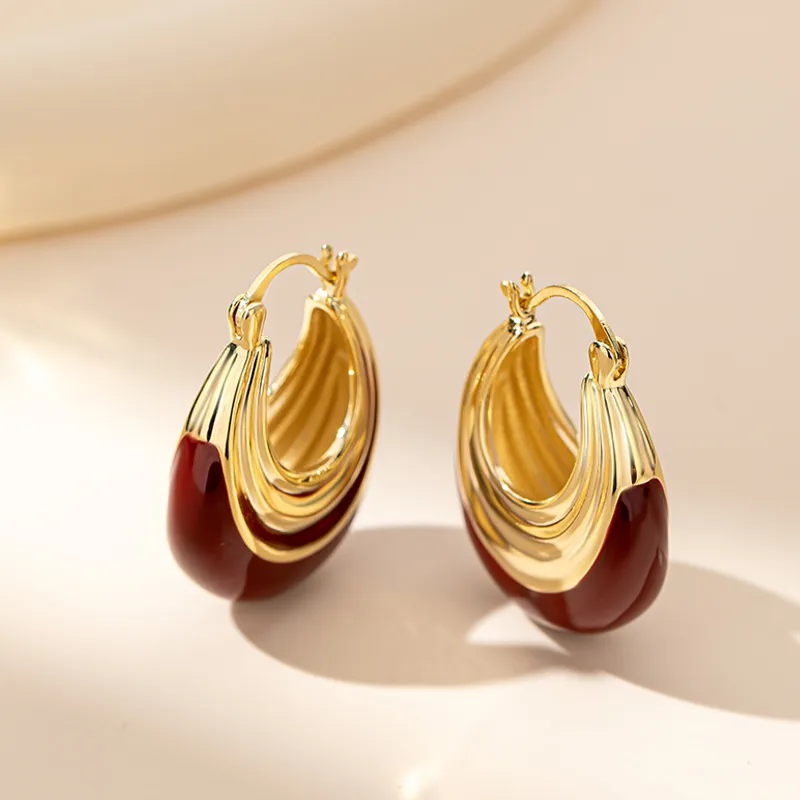 QLADY Oil Drip Earrings Women's-1