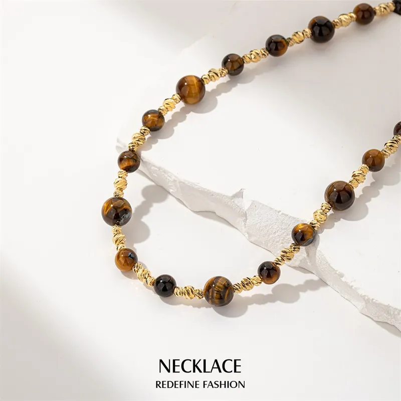 QLADY Tiger's Eye Stone Necklaces Women's-6