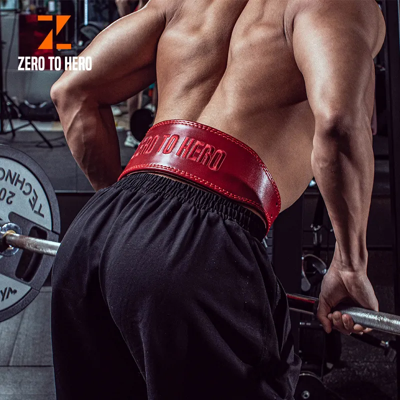ZERO TO HERO Back Support Braces Protective Red Cow Leather Unisex-6