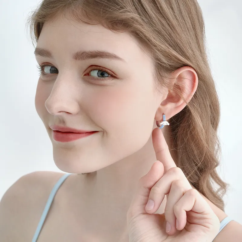 TIDECOLOR Yugui Dog S925 Silver Earrings Women's Blue-3