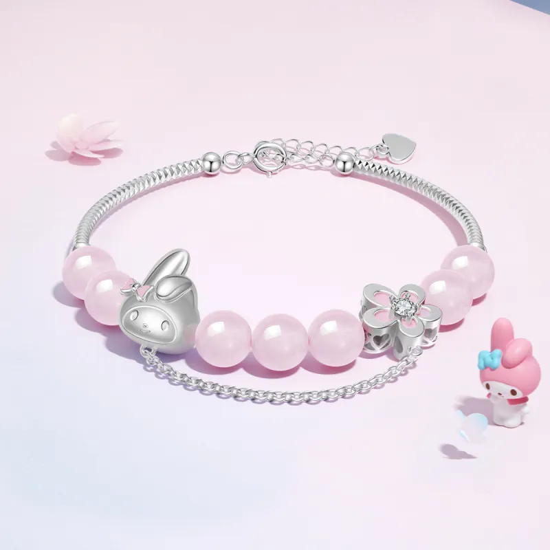 TIDECOLOR Melodi S925 Silver Sterling Silver Bracelet Women's Silver Pink-1