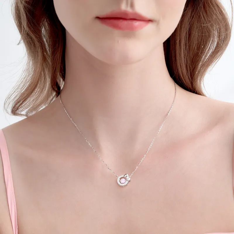 TIDECOLOR Hello Kitty S925 Silver Necklaces Women's Pink-2