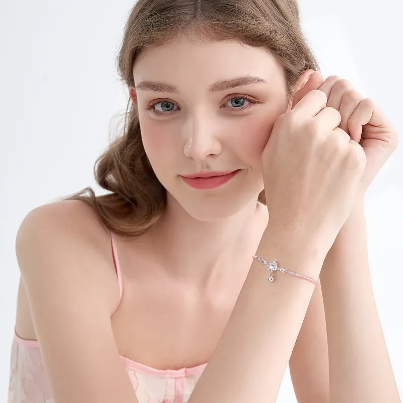 TIDECOLOR Melodi S925 Silver Bracelets Women's Silver Pink-2