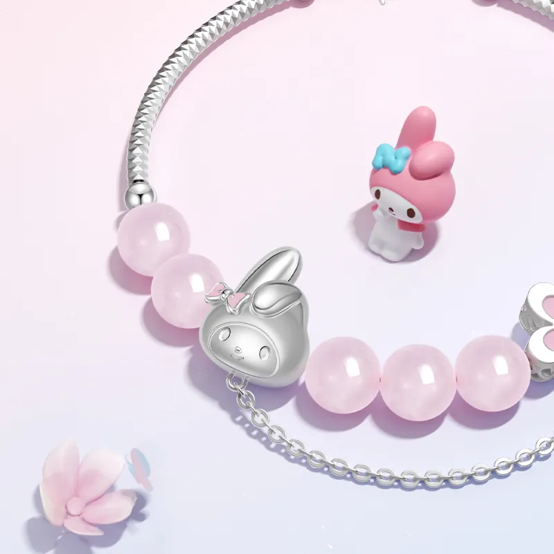 TIDECOLOR Melodi S925 Silver Sterling Silver Bracelet Women's Silver Pink-2