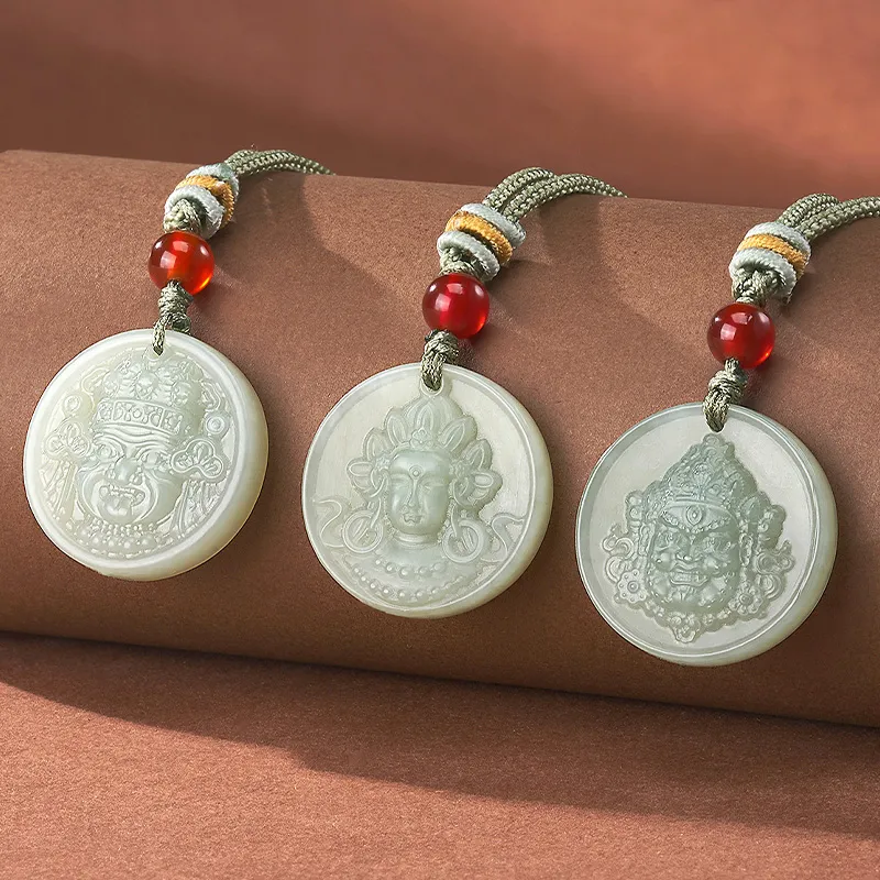 ZENGCAI Pendants Pale Greenish White Jade Unisex-3