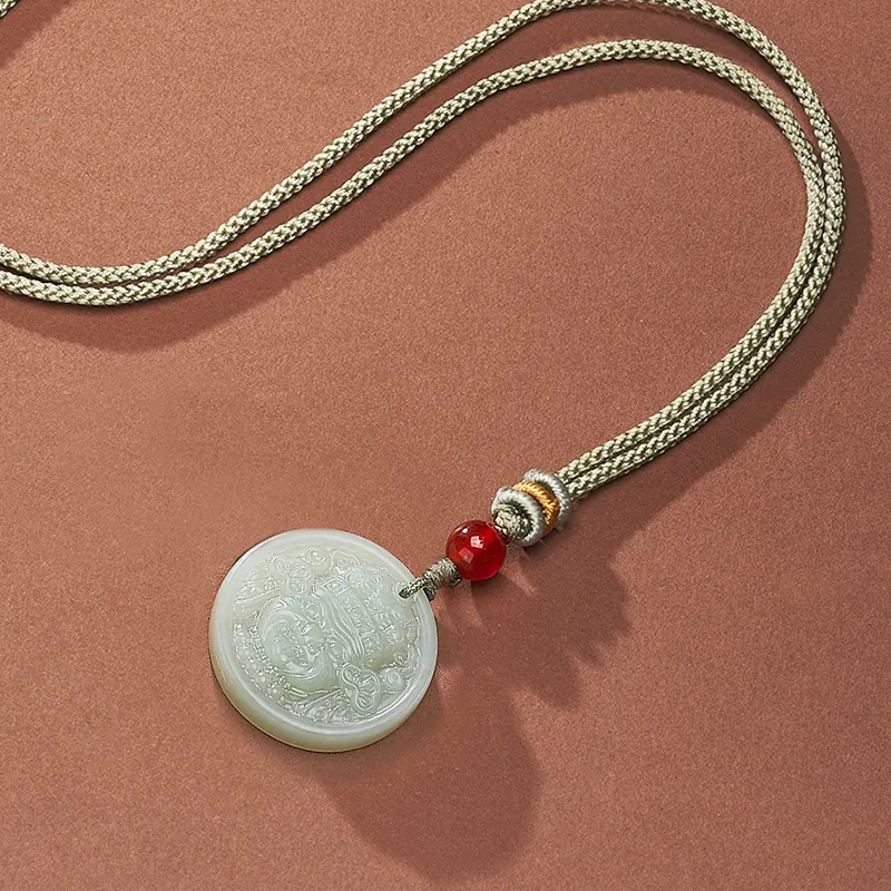 ZENGCAI Pendants Pale Greenish White Jade Unisex-2