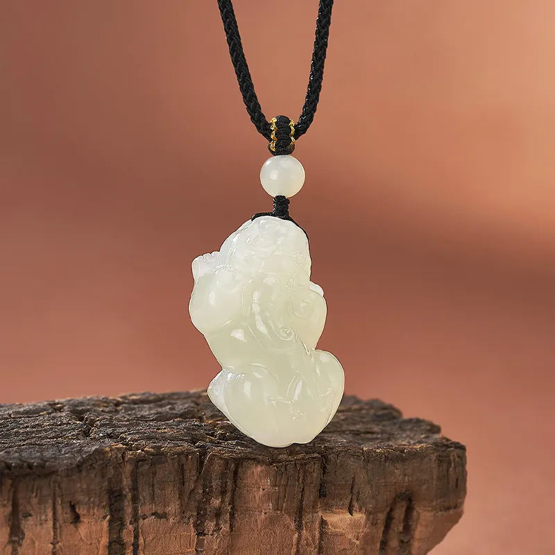 ZENGCAI Pendants Pale Greenish White Jade Unisex-2